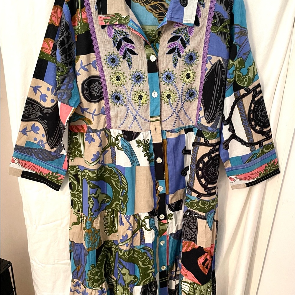 Parsley & Sage Artistic Button-Up Dress